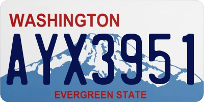 WA license plate AYX3951