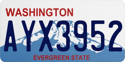 WA license plate AYX3952