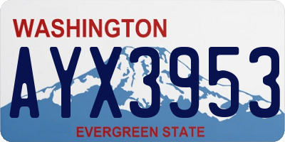 WA license plate AYX3953