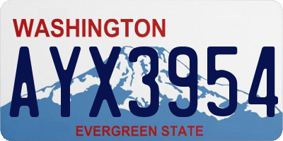 WA license plate AYX3954