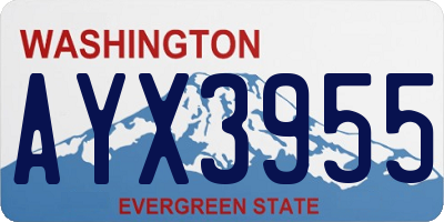 WA license plate AYX3955