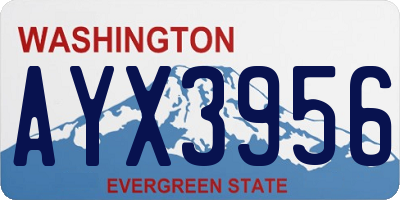 WA license plate AYX3956