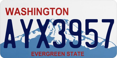 WA license plate AYX3957