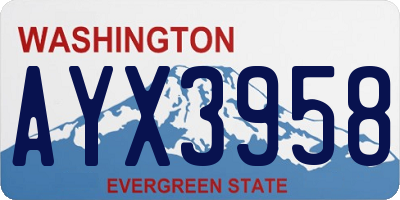 WA license plate AYX3958