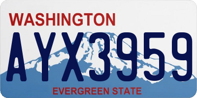 WA license plate AYX3959