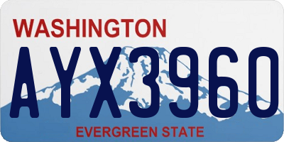 WA license plate AYX3960