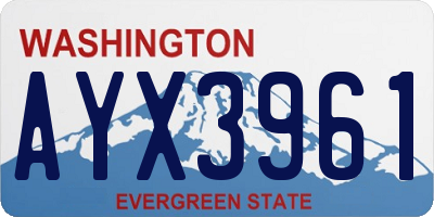 WA license plate AYX3961