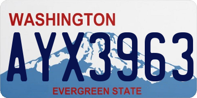 WA license plate AYX3963