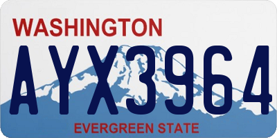 WA license plate AYX3964