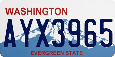 WA license plate AYX3965