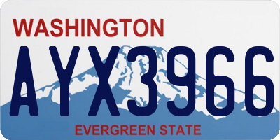 WA license plate AYX3966