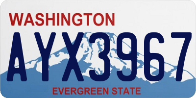 WA license plate AYX3967