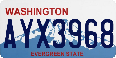 WA license plate AYX3968