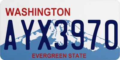 WA license plate AYX3970