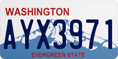 WA license plate AYX3971