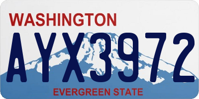 WA license plate AYX3972