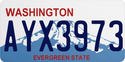 WA license plate AYX3973