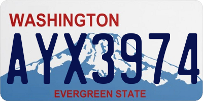 WA license plate AYX3974