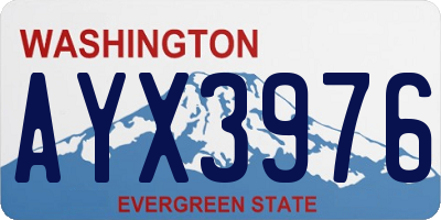 WA license plate AYX3976