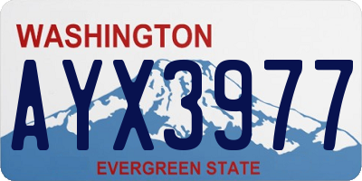 WA license plate AYX3977