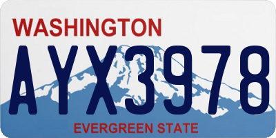 WA license plate AYX3978