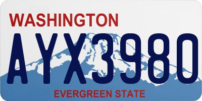 WA license plate AYX3980