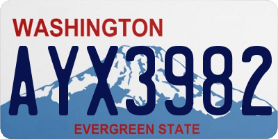 WA license plate AYX3982