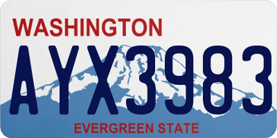 WA license plate AYX3983