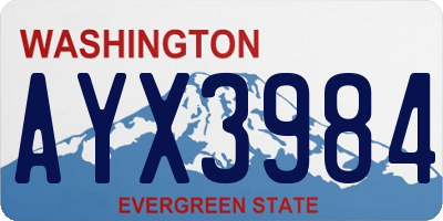 WA license plate AYX3984