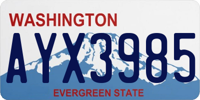 WA license plate AYX3985