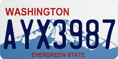 WA license plate AYX3987