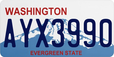 WA license plate AYX3990