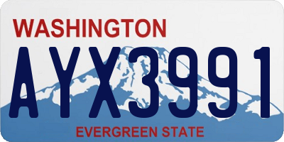 WA license plate AYX3991