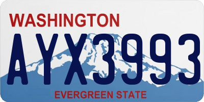 WA license plate AYX3993