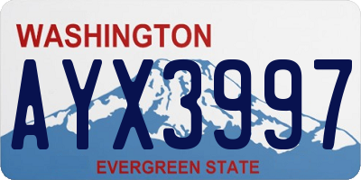 WA license plate AYX3997