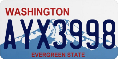 WA license plate AYX3998