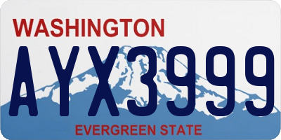 WA license plate AYX3999