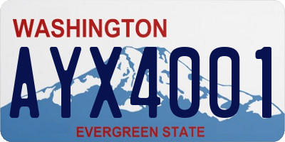 WA license plate AYX4001