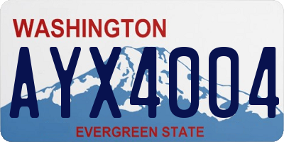 WA license plate AYX4004