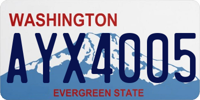 WA license plate AYX4005