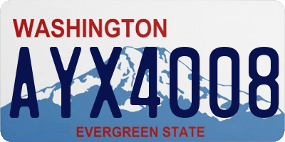 WA license plate AYX4008