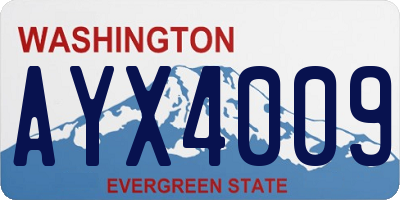 WA license plate AYX4009