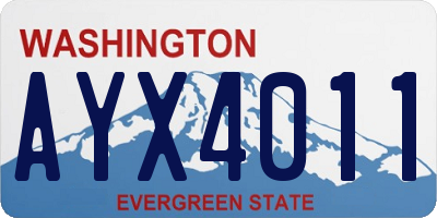 WA license plate AYX4011