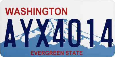 WA license plate AYX4014