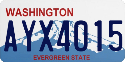 WA license plate AYX4015