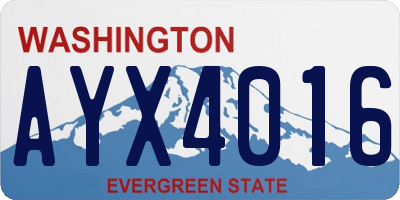 WA license plate AYX4016