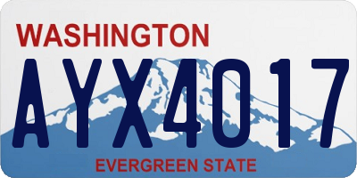 WA license plate AYX4017