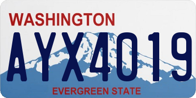 WA license plate AYX4019