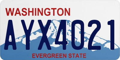 WA license plate AYX4021