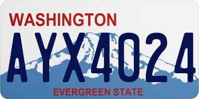 WA license plate AYX4024